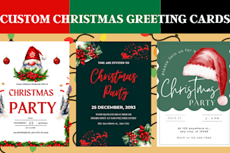 design custom christmas greeting card holiday invitation card postcard design