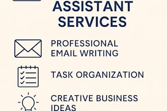 write emails, organize tasks and business support