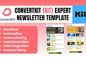 be your convertkit email marketing expert, kit newsletter landing page template