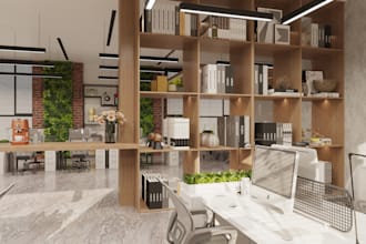 design modern office interiors and 3d workspace layouts for productivity
