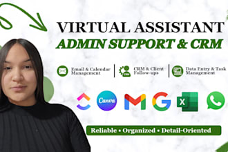 be your virtual assistant for admin and digital marketing