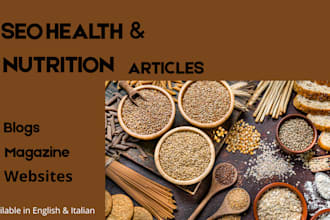 write accurate SEO nutrition articles english italian