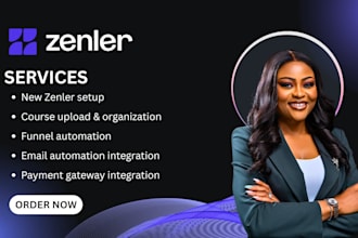 set up new zenler platform, design course pages upload course