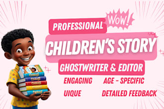 write and edit children story book, kids story writing developmental editor,