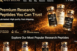 design peptide nutraceutical website supplement shopify store peptide store