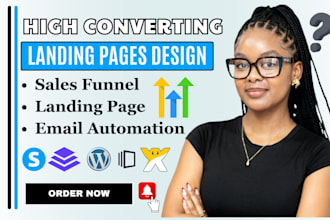design landing page, lead capture page, email automation funnel and sign up form