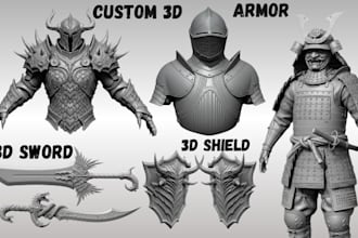 sculpt realistic 3d armor, cosplay, wearable armor, 3d helmet for 3d printing