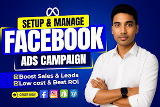 setup facebook marketing, instagram linkedin ads campaign, shopify ads manager