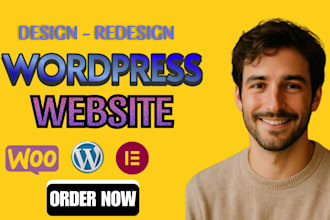 design responsive wordpress website or landing page redesign with elementor pro