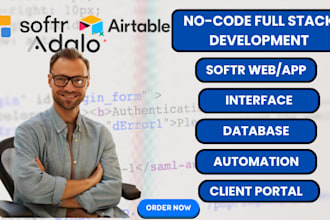 softr website webapp client portal, softr app, airtable automation crm, database
