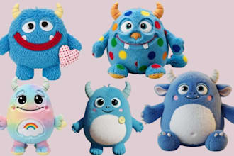 create a plush doll design with your chosen character