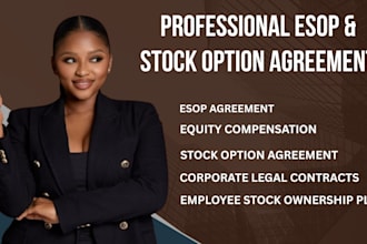draft a compliant esop and stock option agreement for your company