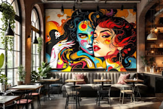 design mural wallpaper for restaurants home decor wall art