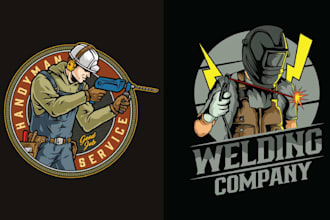 make retro t shirt industrial metal welding logo
