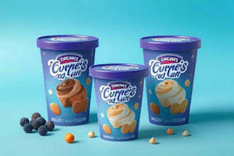 do coffee cup or paper cup or ice cream packaging design