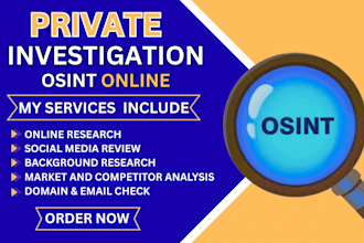 be your osint expert for online investigations and deep web research