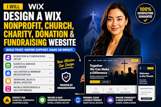 design a wix nonprofit website church charity donation and fundraising website