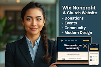 design a professional wix nonprofit or church website with donations