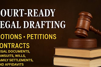 draft legal documents, lawsuits, wills family settlements, and affidavits