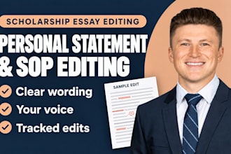 proofread and edit your personal statement, sop and scholarship essay
