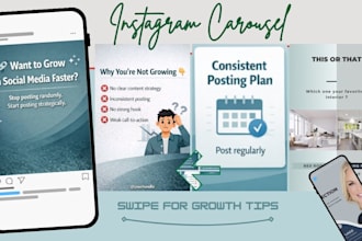 design instagram carousel canva post social media  banner instagram carousel ads