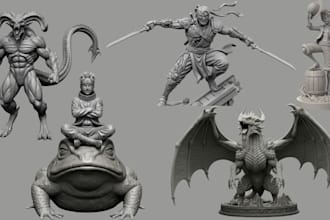 do 3d character design 3d character modeling anime 3d model cute toy figure stl