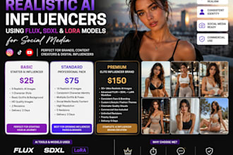 create realistic ai influencers using flux, sdxl, lora models for social media