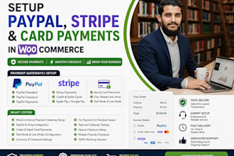 setup paypal, stripe and card payments in woocommerce