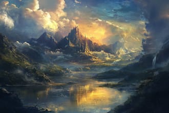 do fantasy landscapes and scenery art