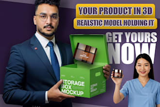 do premium product mockups with model in studio or on location, ultra realistic