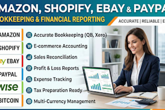 do shopify, ebay, amazon bookkeeping