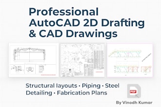 create autocad 2d drafting and PDF to cad drawings