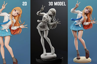 convert 2d to 3d toy figures, figurine from picture and images to 3d printing