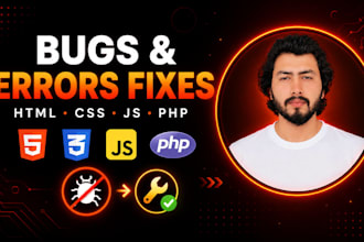 fix HTML, CSS, javascript and PHP bugs and errors