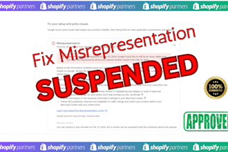 fix google merchant center misrepresentation and suspended