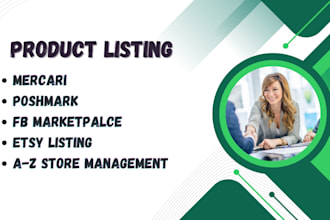 do SEO crosslist product listings on mercari, ebay, facebook marketplace, etsy,