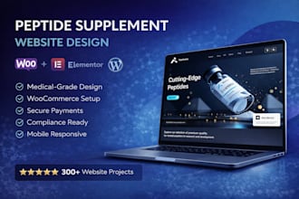 design and develop a professional peptide supplement website