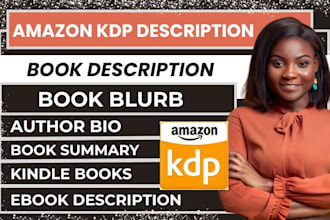 write amazon kdp book description, book blurb, and author bio