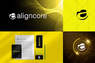 do creative logo design with branding kit, brand identity