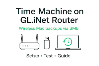 configure your glinet router as apple time machine server