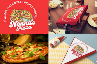 create food logo, cafe, brand kit, and restaurant branding design