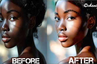 high end portrait photo retouching and editing