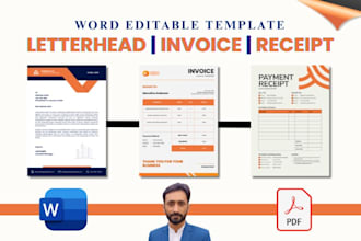 design editable letterhead and invoice templates in ms word and canva