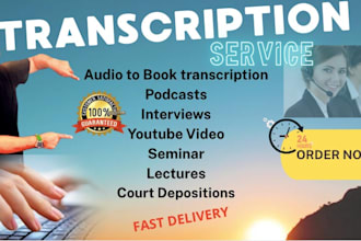 give high accuracy transcription fast delivery