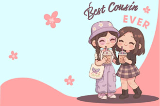 create custom greeting cards with kawaii illustrations