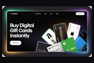 build dynamic gift card shopify store digital product store  gift card website