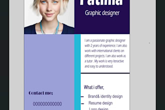 design a modern and professional resume or CV