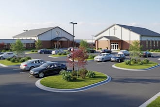 design 3d church, chapel, cathedral, and worship center buildings
