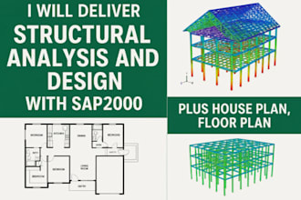 deliver structural analysis and design with sap2000 plus house plan floor plan