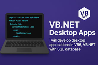 develop desktop applications in vb6, vbnet with sql database
